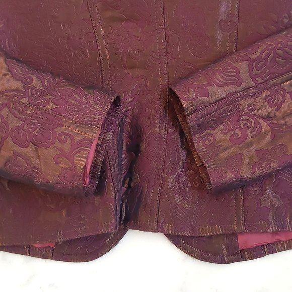 NWT. The Limited Fully lined burgundy brown jacquard blazer with jeweled buttons - Picture 8 of 8